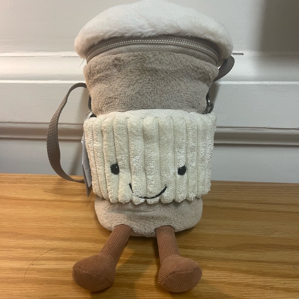 Jellycat Amuseables Coffee-To-Go Crossbody Bag NWT w/ Dust Bag SOLD OUT